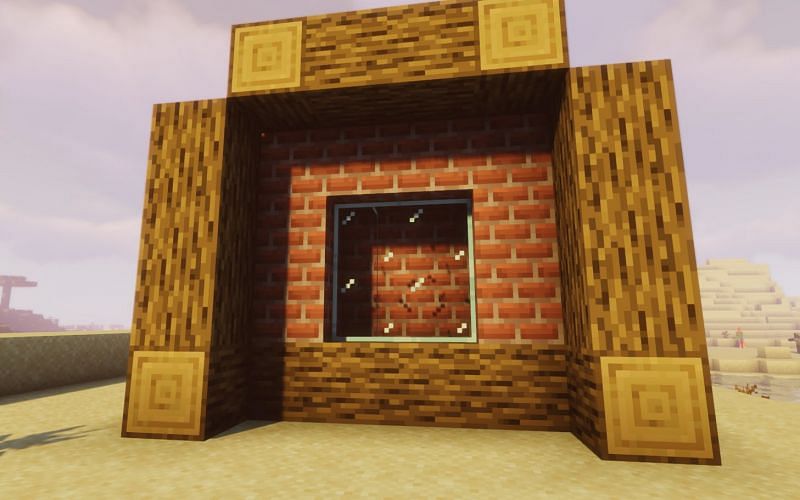 Shown: A nice use of Brick and Wood to create depth (Image via Minecraft)