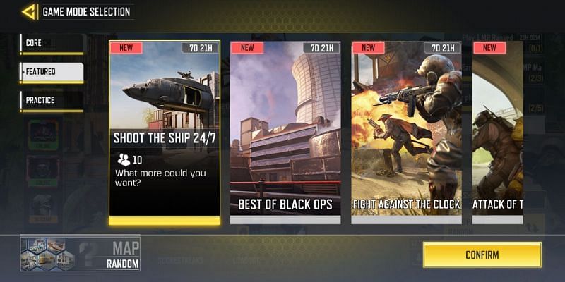 Shoot the Ship selection page (Image via Activision)