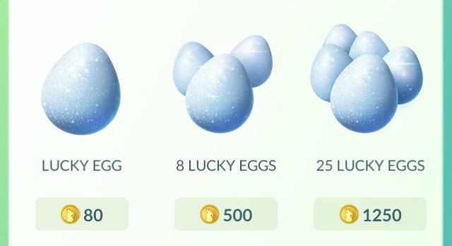 Lucky Eggs available for purchase in the store (Image via Niantic)