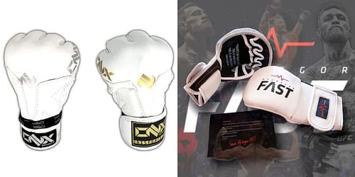 Trevor Wittman's X-Factor (Left), Conor McGregor's 'McGregor FAST' gloves (Right) [Image(s) credits: @ONXSports, @TheNotoriousMMA on Twitter