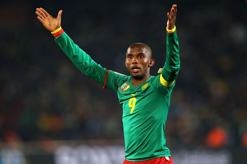Samuel Eto&#039;o in action for Cameroon