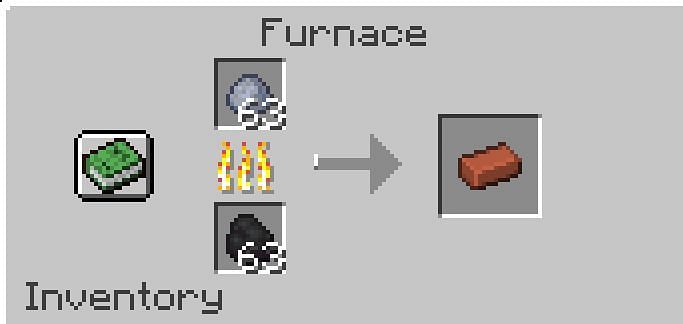 Shown: A player smelting a clay ball in a furnace to produce a brick (Image via Minecraft)