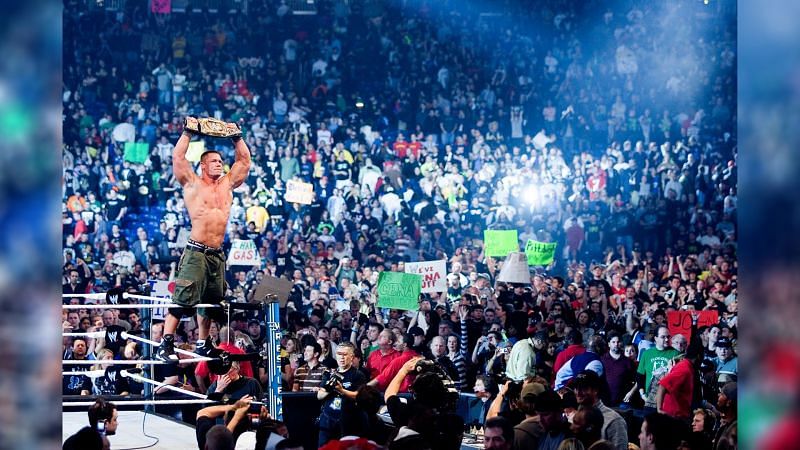 John Cena faced off against Shawn Michaels in the main event of WrestleMania 23 for the WWE Championship (Credit = WWE Network)