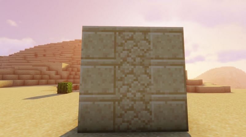 Shown: The difference between Sandstone and Cut Sandstone (Image via Minecraft)