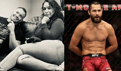 Colby Covington and Maritza Masvidal (left); Jorge Masvidal (right)