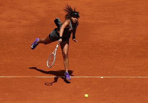 Naomi Osaka during her Madrid Open match against Misaki Doi