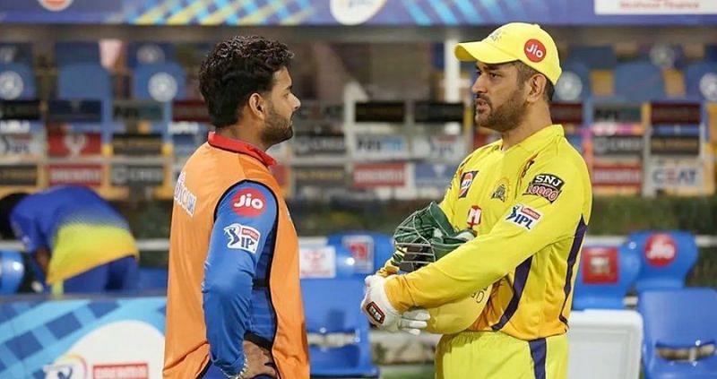 Delhi Capitals&#039; newly appointed captain Rishabh Pant with MS Dhoni (Image Credits - BCCI)