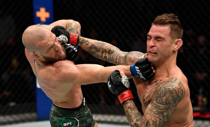 Conor McGregor (left); Dustin Poirier (right)