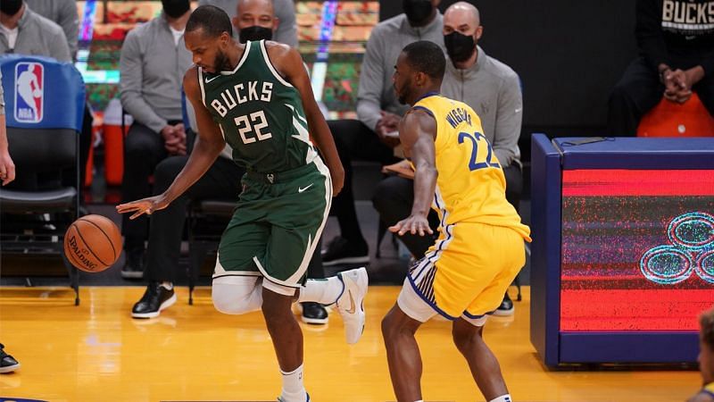 Warriors&#039; Andrew Wiggins vs Bucks&#039; Khris Middleton.