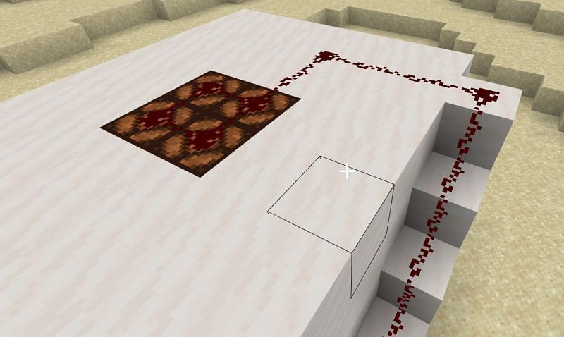 Next, you are going to make a 2x2 hole at the center of the roof of your house which you will then fill with your Redstone glass.