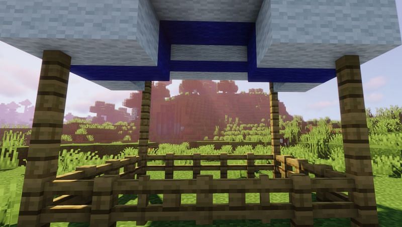 Shown: A smaller, more aesthetic animal farm (Image via Minecraft)