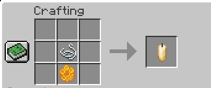 Shown: The crafting recipe needed to craft a candle in Minecraft (Image via Minecraft)