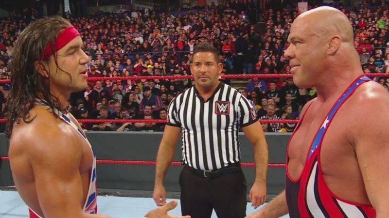 Chad Gable and Kurt Angle squared off before Angle retired (Credit: WWE)