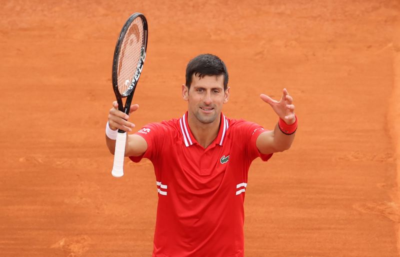 Novak Djokovic after his win over Jannik Sinner at the Rolex Monte-Carlo Masters