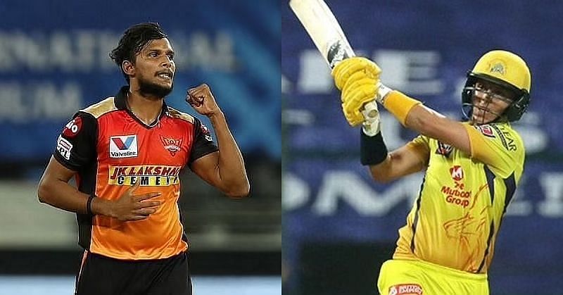 T Natarajan and Sam Curran. Pic: IPLT20.COM