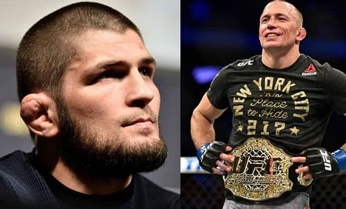 Khabib Nurmagomedov (left); Georges St-Pierre (right)