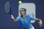 Lorenzo Sonego at the Miami Open in Miami Gardens, Florida.