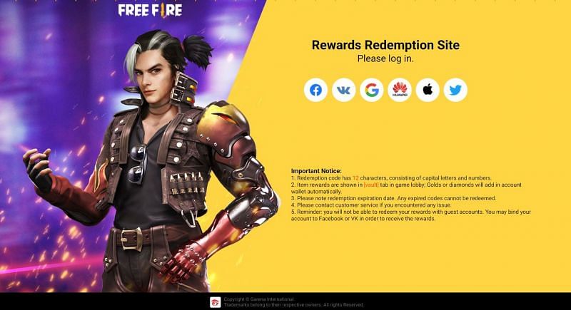 Official Reward Redemption Site of Free Fire