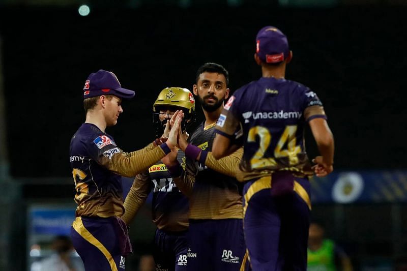 KKR celebrating a fall of a wicket. Pic: IPLT20.com