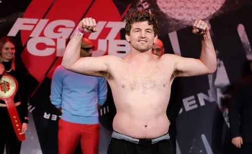 Ben Askren at the weigh-ins for his fight against Jake Paul