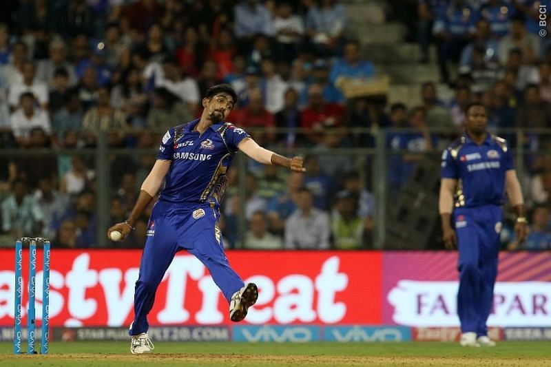 Jasprit Bumrah bowls against SRH in a later game of the same season Source: SPORTZPICS for BCCI