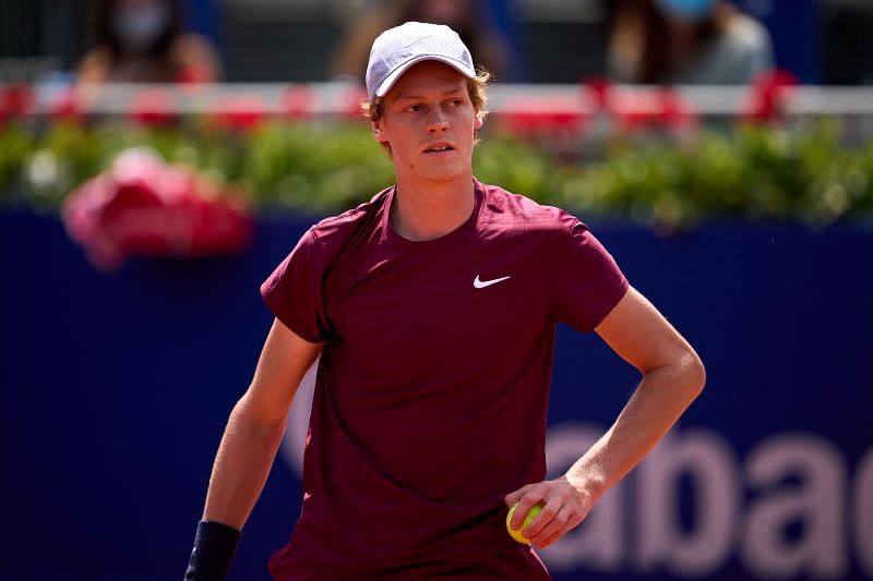 Jannik Sinner during his Barcelona Open clash against Stefanos Tsitsipas