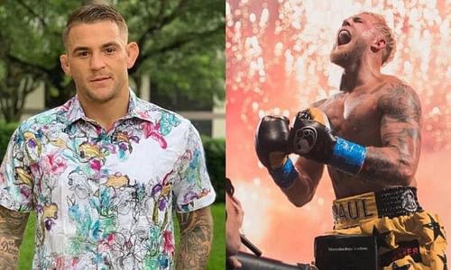 Dustin Poirier (left); Jake Paul (right)