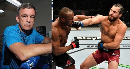 Teddy Atlas (Left) and Jorge Masvidal during his first fight against Kamaru Usman (Right)