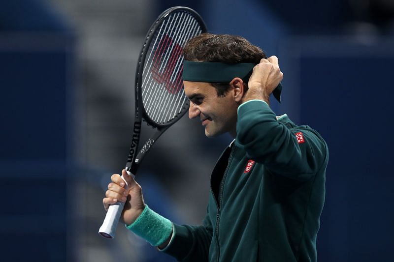 Roger Federer at the Qatar ExxonMobil Open last month