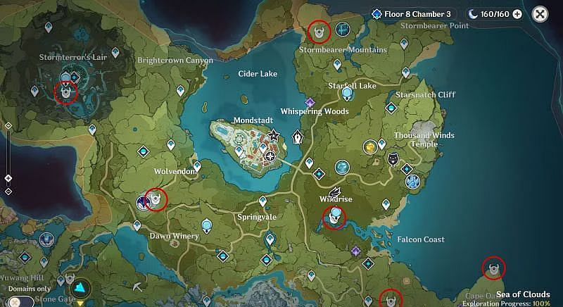 Genshin Impact Map: Unusual Hilichurl Locations in Mondstadt