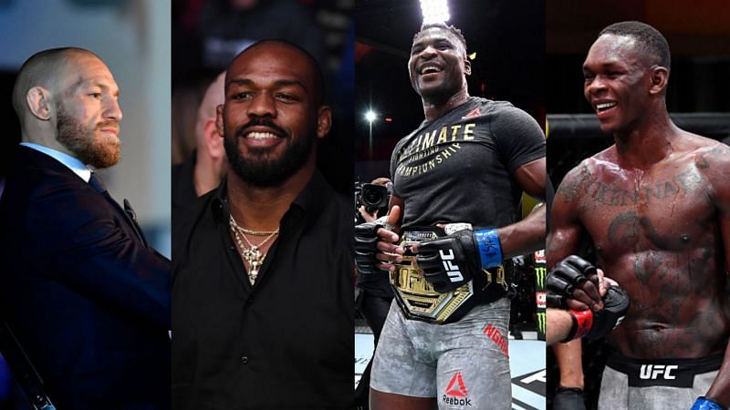 Conor McGregor, Jon Jones, Francis Ngannou, Israel Adesanya