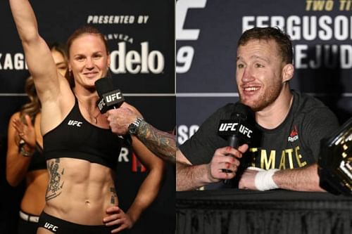 Valentina Shevchenko (left); Justin Gaethje (right)