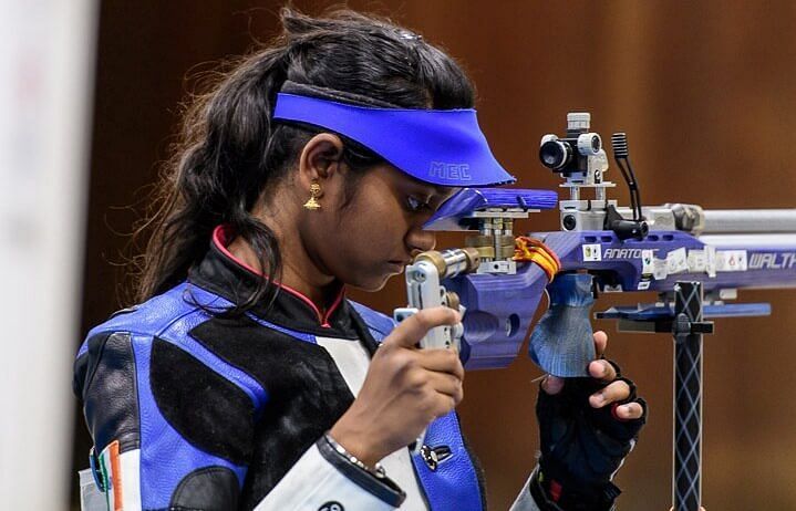 Elavenil Valarivan would avail of the 10m air rifle quota won by Anjum Moudgil at Tokyo Olympics. (Source: indianshooting.com)