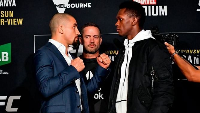 Israel Adesanya reacts to Robert Whittaker's superb win over Kelvin Gastelum at UFC Vegas 24