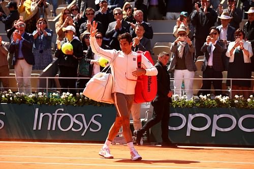 Roger Federer at the 2019 French Open