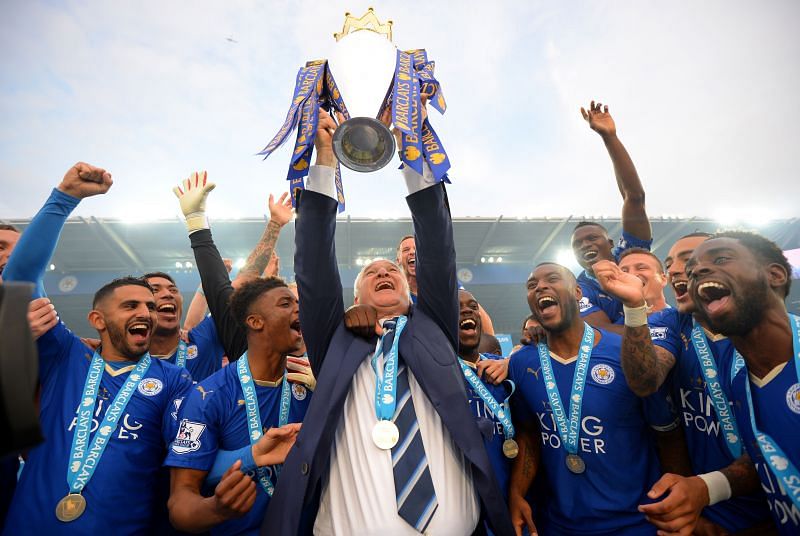Leicester City celebrating their 2015-16 Premier League title.