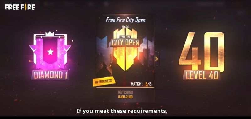 Free Fire City Open requirements