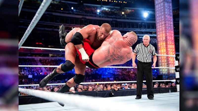 Brock Lesnar competed in his first WrestleMania match in 9 years at WrestleMania 29 (Credit = WWE Network)