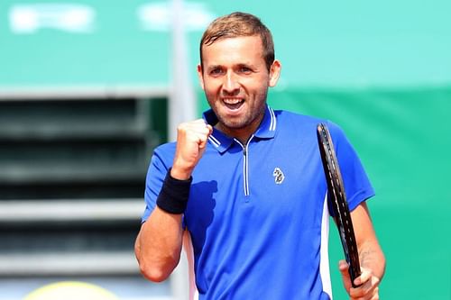 Dan Evans following his victory over Novak Djokovic