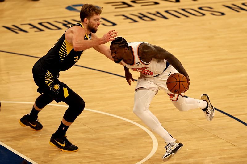 Domantas Sabonis #11 of the Indiana Pacers in action