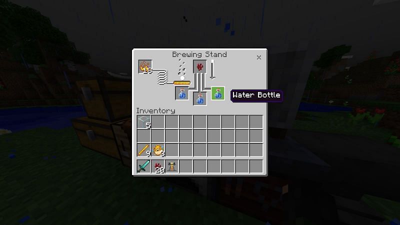 Place a nether wart in the ingredient slot of your brewing stand and wait for it to finish cooking.