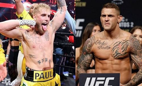 Jake Paul (left); Dustin Poirier (right)