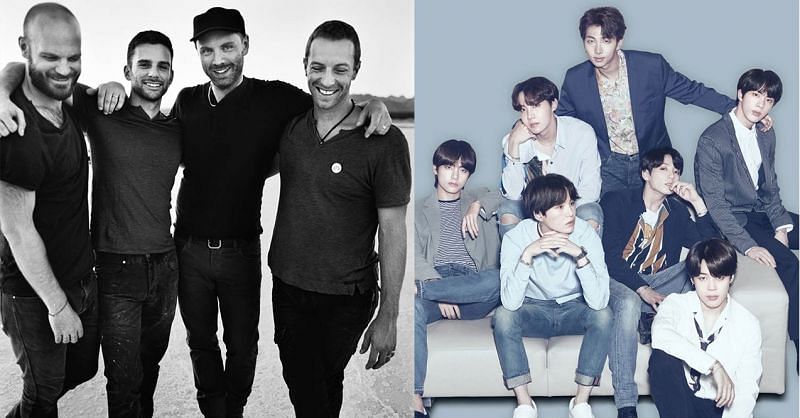 BTS fans are sparking rumors of a Coldplay x BTS collaboration (Image via Getty)