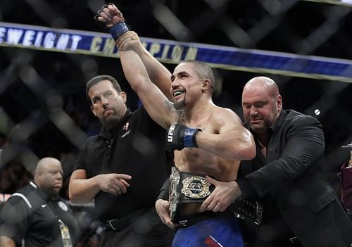 Robert Whittaker with Dana White at UFC 213