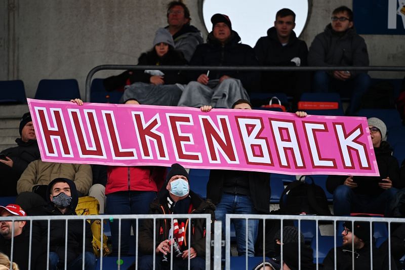 Fans show their support for Nico Hulkenberg and Racing Point during the 2020 F1 Eifel Grand Prix. Photo: Ina Fassbender - Pool/Getty Images.