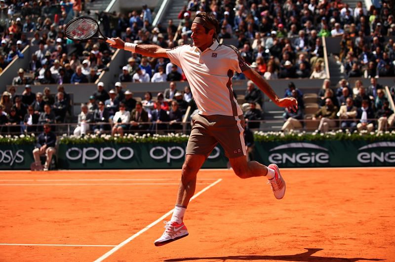 Roger Federer at the 2019 French Open