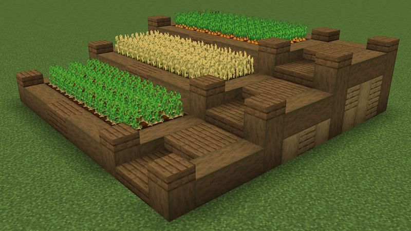 Simple crop farm (Image via Minecraft)