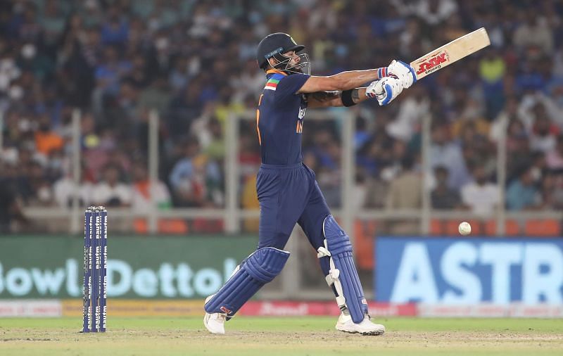 Virat Kohli in action for India in the T20I series v England