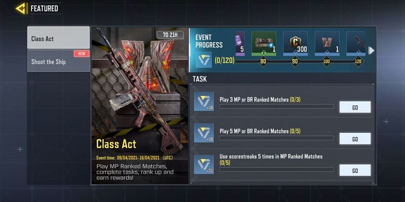 &quot;Class Act&quot; features a total of ten tasks and five rewards (Image via Activision)