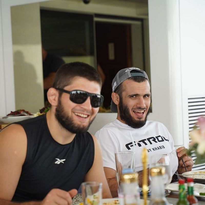 Khabib Nurmagomedov [L] will be cageside during Islam Mamedov&#039;s debut [R] (Photo credits: Islam Mamedov&#039;s Instagram)